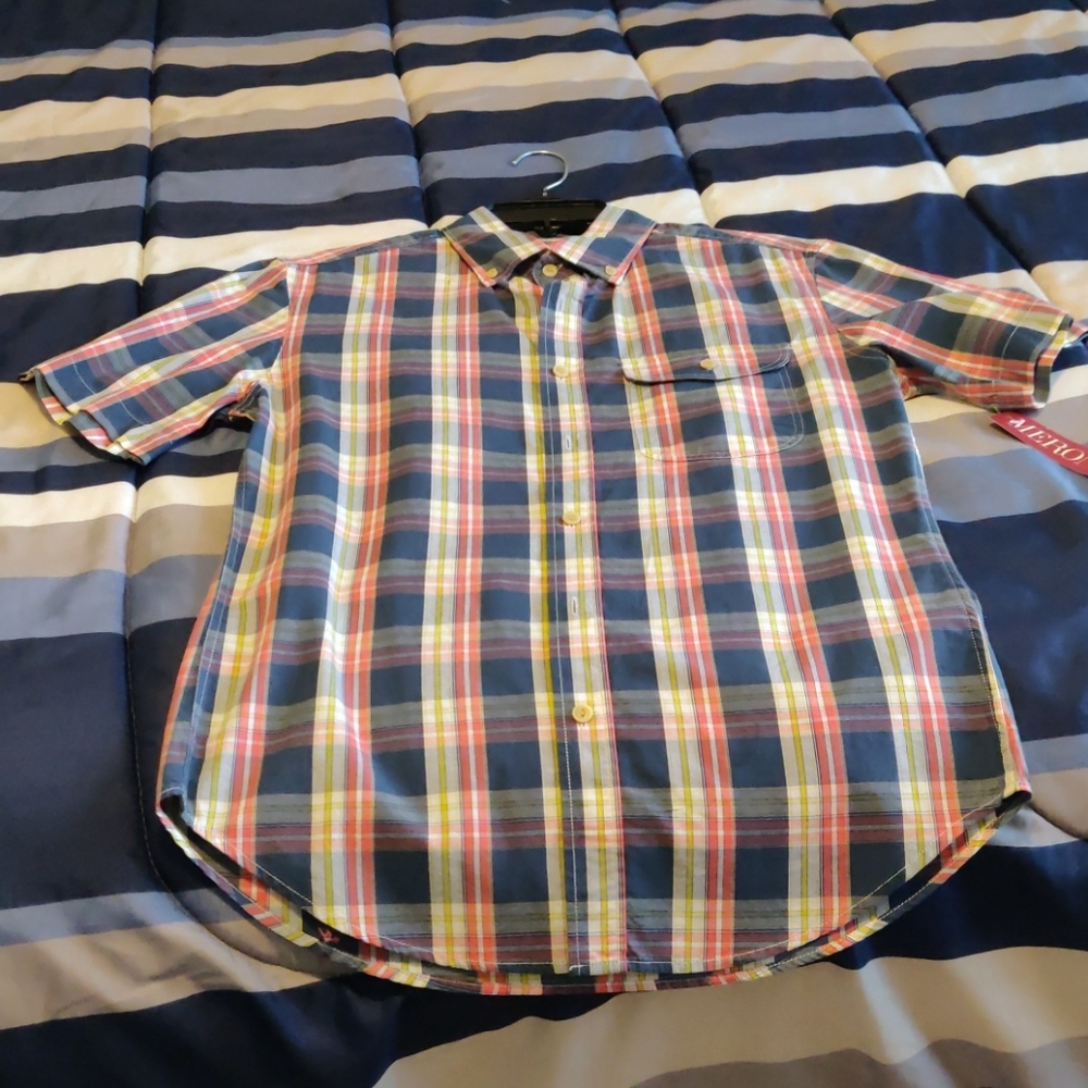 Merona short sleeve top checkered blueprint
